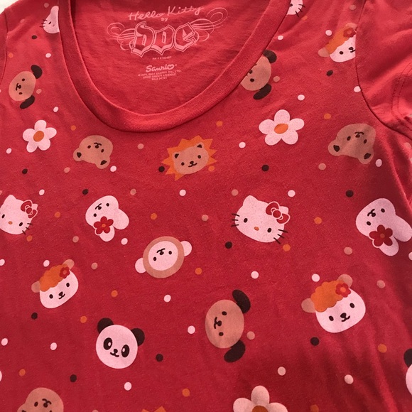 Sanrio Tops - Hello Kitty Tee DOE Panda Bunny Dog Red polka Dots